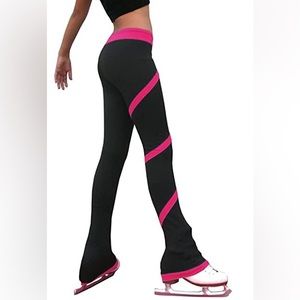 Chloe Noel Pink Fuschia Spiral Figure Skating Pants Size Youth Medium
